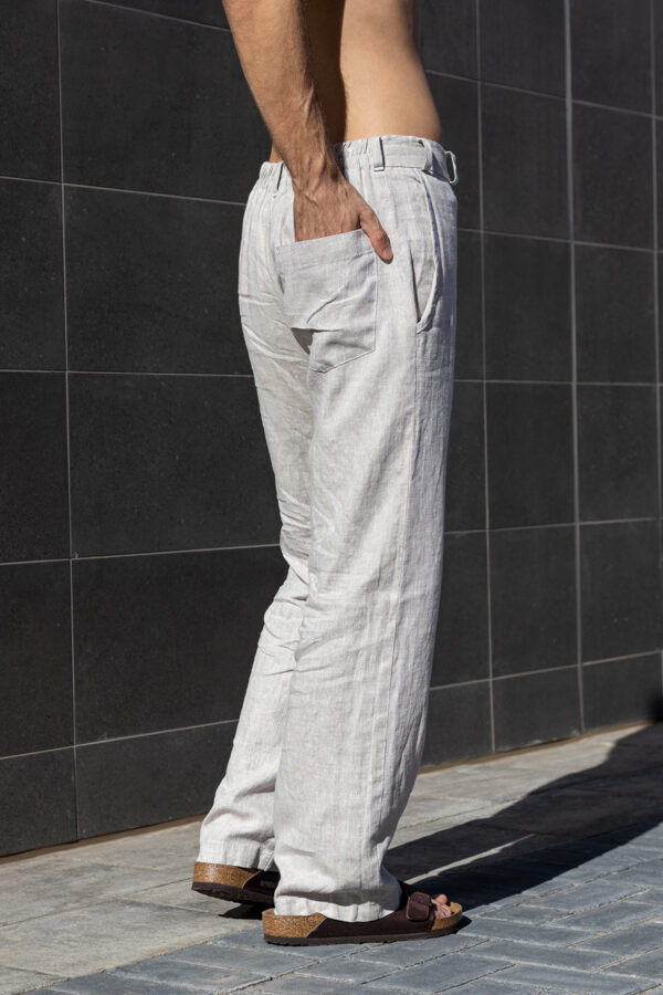Linen Drawstring Trousers - Image 3